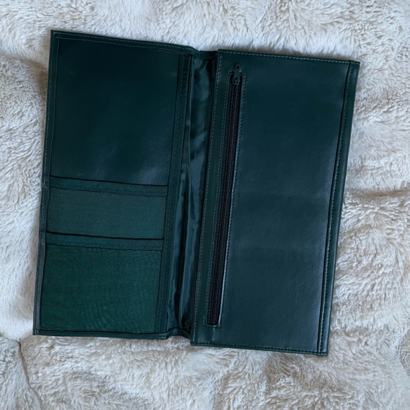 Men’s Long Wallet in Rich Hunter Green Leather billfold card carrier - Picture 4 of 7